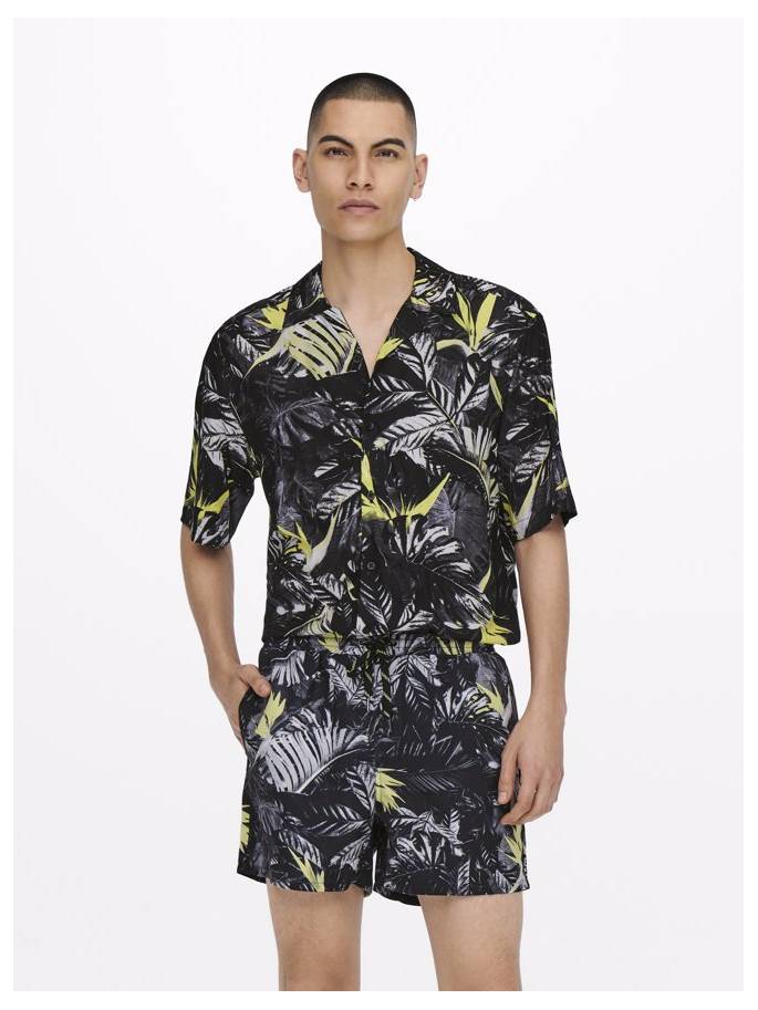 Camisa con estampado tropical - Hombre - Uesti