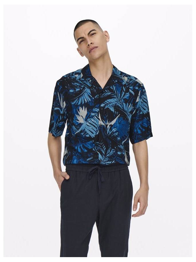 Camisa con estampado tropical - Hombre - Uesti