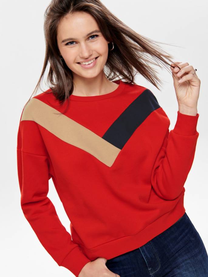 Sudadera básica en color rojo - Mujer - Uesti